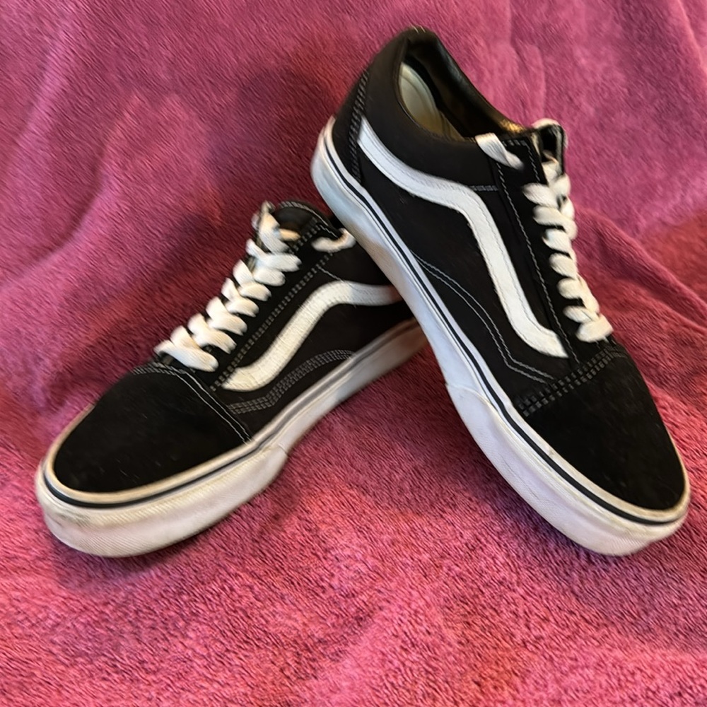 Black Vans With White Stripe Barely Used. - image 2